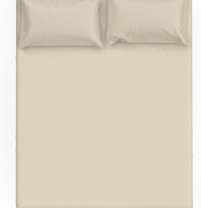 MakeMake Organics Organic Twin Fitted Sheet Set GOTS Certified Organic Cotton Fitted Sheet with 1 Pillowcase Ultra Soft Non Toxic Breathable Hypoallergenic (40"X76", Oat)