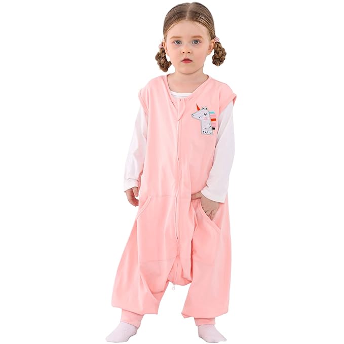 WONDAY Toddler Sleep Sack with Feet, 0.5 Tog Sleeping Sacks for Walking with Legs 3-5T 4T 5T