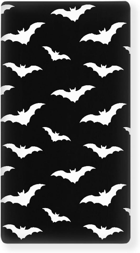 Black Bat Fitted Crib Sheet Bats Baby Crib Sheet Fit Standard Crib and Toddler Mattress,Crib Mattress Sheets for Boys Girls 28"x52"