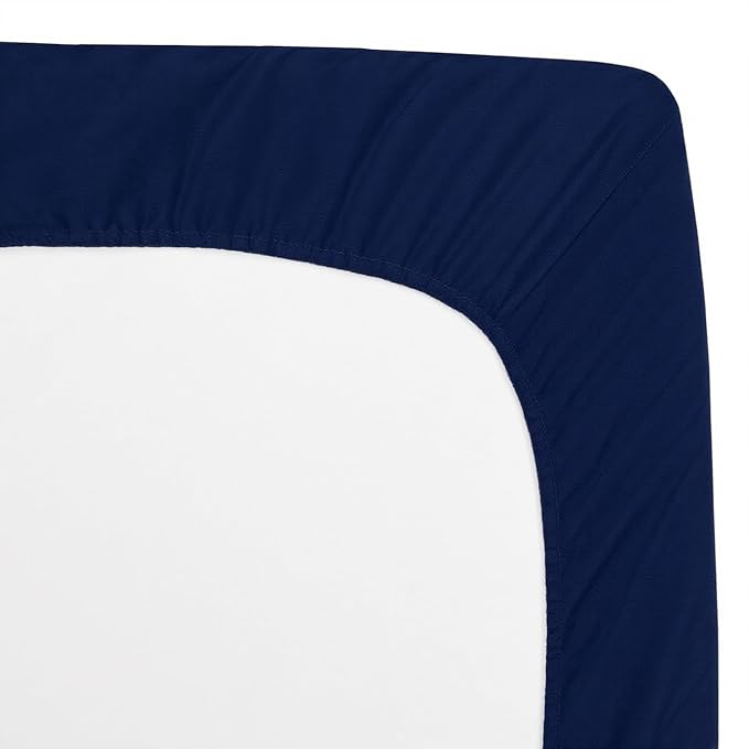 American Baby Company 2 Pack Fitted Crib Sheets 52" x 28" - Ultra Soft Microfiber Crib and Toddler Bed Sheets, Gray/Navy, Neutral for Boys & Girls
