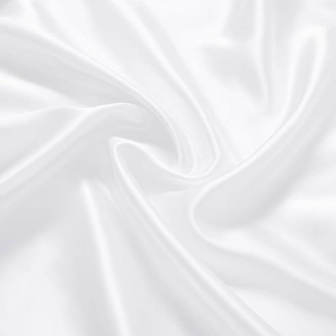 Horbaunal 2 Pack Satin Crib Sheets for Baby, 52" x 28" x 8" Silky Fitted Crib Sheets, Soft Toddler Sheet Baby Mattress Sheet, White & Grey
