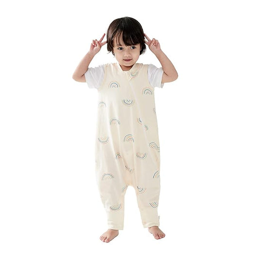Duomiaomiao 0.5 TOG Toddler Sleep Sack 36-48 Months 100% Cotton Lightweight Baby Sleep Sack with Feet, Breathable Comfy Toddler Wearable Blanket