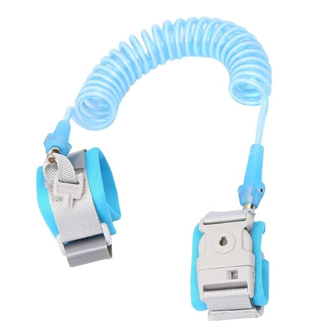 Child Anti Lost Wrist Link - Safety Leash & Harness for Toddlers, 360° Rotating Steel Wire, Outdoor Walking Hand Belt for Kids & Babies (2meter, Blue)