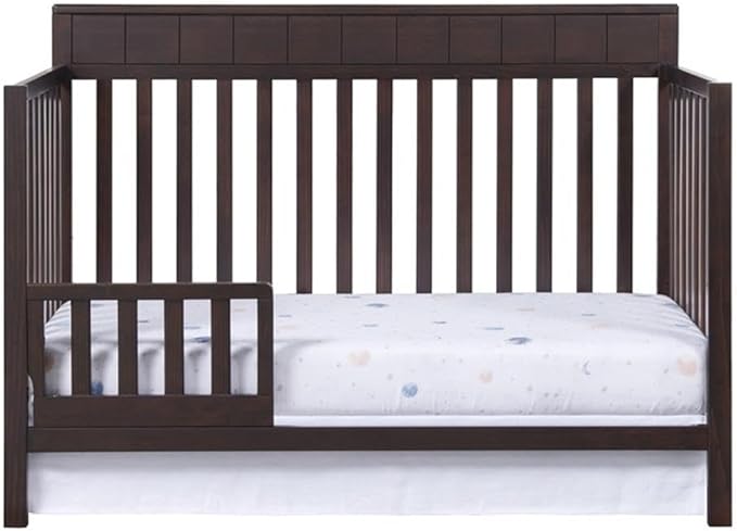 Pemberly Row Modern Wood Toddler Guard Rail in Espresso Finish