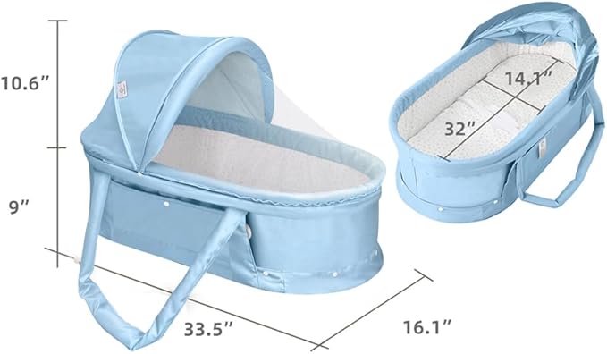Baby Travel Bassinet Portable Bassinet (Light Blue)