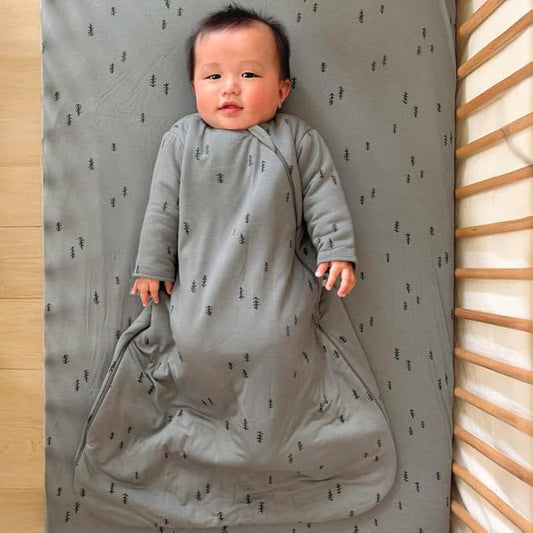 GUNAMUNA Long Sleeve Sleep Sack for Babies, Wearable Sleep Bags, Soft Rayon, 1.0 TOG, Essentials for Newborns