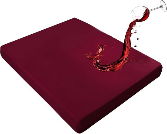 Mecerock Mattress Protector, Breathable and Soft Waterproof Mattress Protector, Mattress Cover, Wine Red Mattress Cover Queen Size Bed