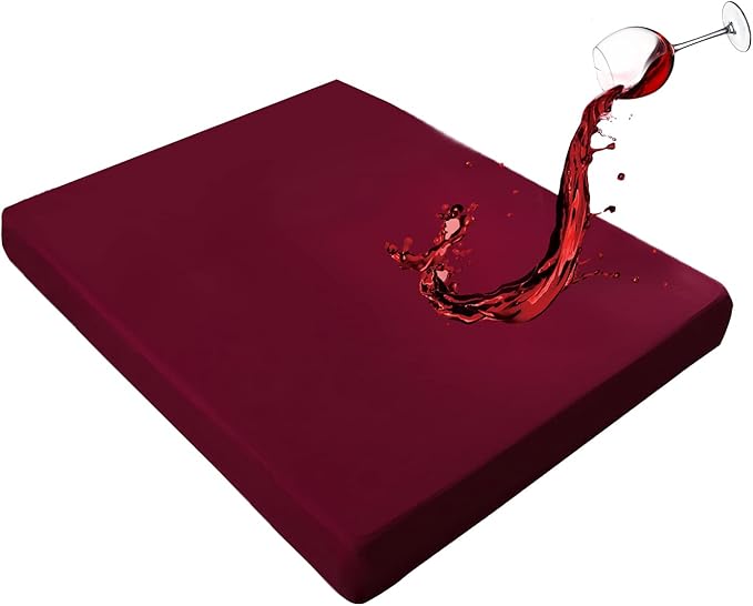 Mecerock Mattress Protector, Breathable and Soft Waterproof Mattress Protector, Mattress Cover, Wine Red Mattress Cover Full Size Bed