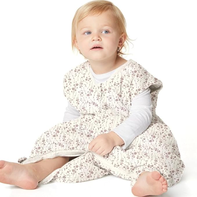 GUNAMUNA Baby Footie Sleep Bag – Walkable Wearable Blanket with DIAPER-ZiP, Convertible Foot Cuffs, Anti-Slip Grips