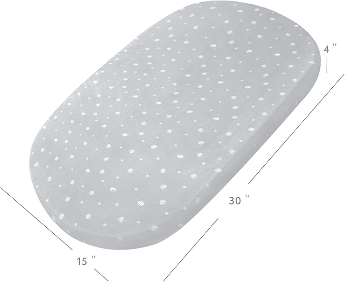 Baby Bassinet Sheets 15" x 30", Fit for Fisher Price Soothing Motions, Rock with Me, Soothing View, Luminate, Dream On Me Lacy, Regalo Baby Basics(Small) Bassinet, Ultra Soft,White & Grey Ball