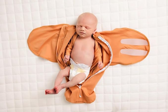 LullaBaby "Double Dream Swaddle: Exclusive Dual Wing Design, Pediatrician-Endorsed, Ultra-Soft Cotton, 0-2 Months, 6-14 lbs - Sandstone
