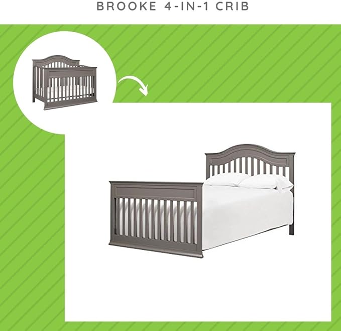 Universal Twin and Full-Size Conversion Kit Bed Rails for Davinci Baby Convertible Cribs - Solid Wood Rail - Toddler & Adult Bed Rail for Twin & Full-Size Bed - Nursery Furniture (Slate/Manor Grey)