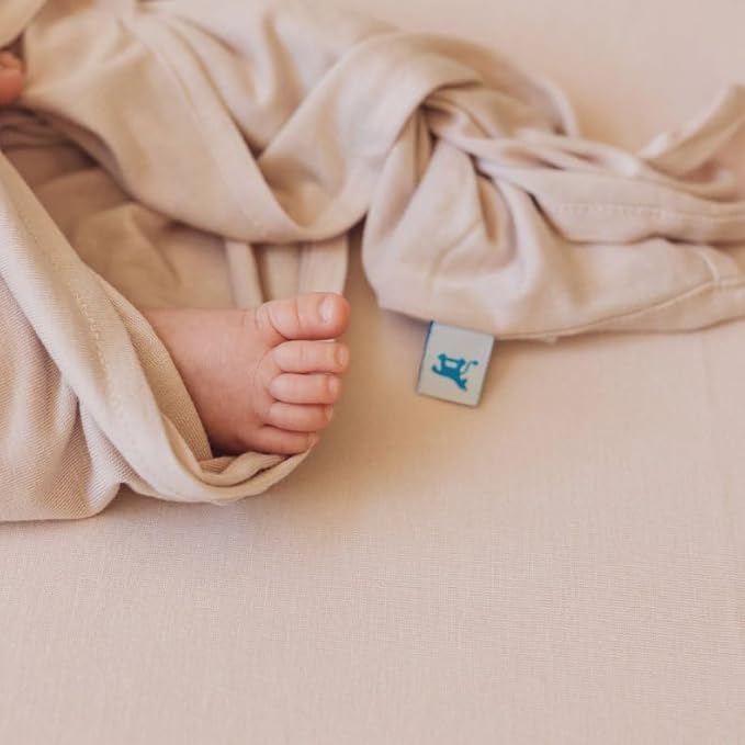 Little Unicorn Premium Stretch Knit Crib Sheet |Super Soft with Optimal Stretch (Soft Blush)