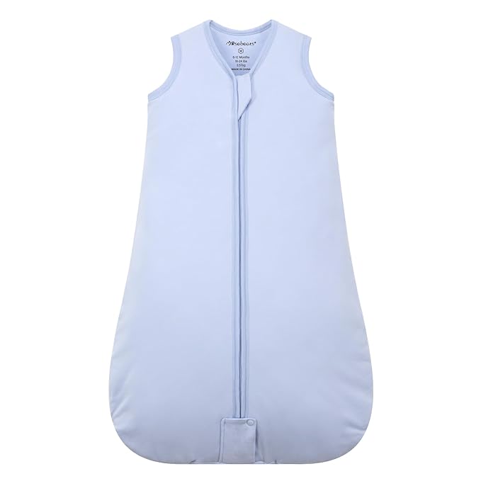 Mosebears Sleep Sack Baby Winter Wearable Blanket with 2-Way Zipper,2.5 TOG Cotton Sleep Sack Unisex (Fog Blue, 18-24 Months)