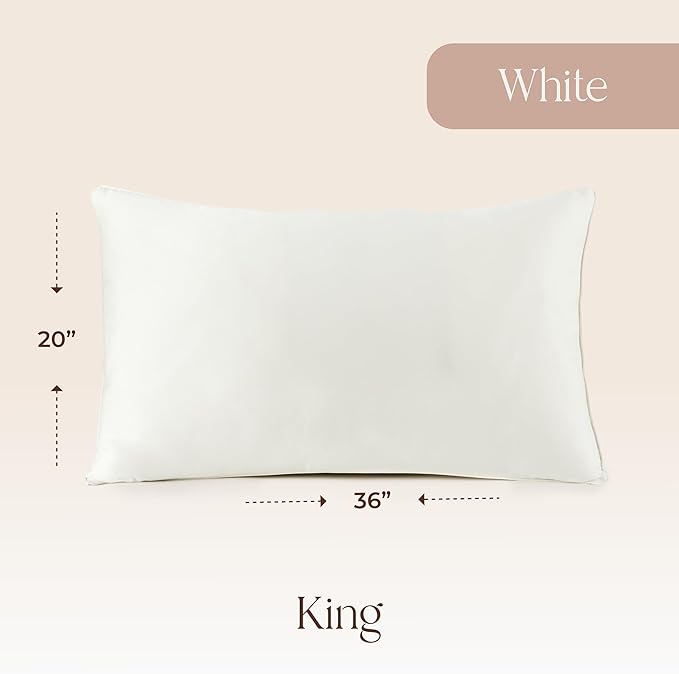 Organic Cotton Pillow Protector - 100% Waterproof Pillow Protector King Size GOTS & Fairtrade Certified - 140GSM Hypoallergenic Machine Washable Breathable Cover with Edge Piping - 2 Pack (King)