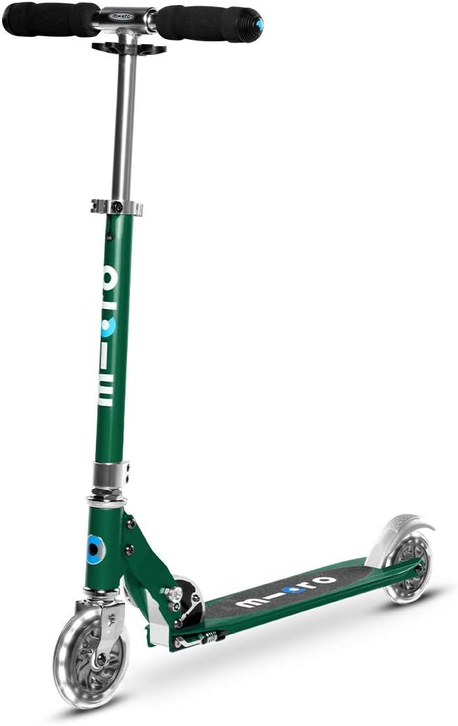 Micro Kickboard | Sprite LED | 2 Wheeled | Fold-to-Carry | Lightweight Swiss-Designed Micro Scooter | Light-Up Wheels| Children and Teens, Ages 6+