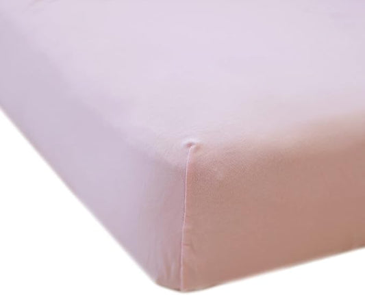 Ecolino Fitted Crib Sheet, 100% Organic Cotton Baby Crib Sheets for Boys and Girls. Fits Standard Crib and Toddler Mattresses, Soft and Breathable in Petal
