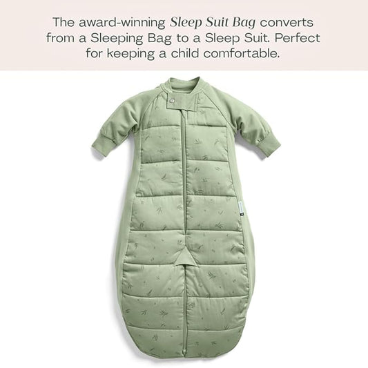 ergoPouch Sleep Suit Bag 3.5 TOG – Baby Sleep Sack & Wearable Blanket, 2-in-1 Convertible Sack to Suit with Legs for Safe Movement, Regulates Temperature Overnight, Unisex (3-12 Months, Willow)