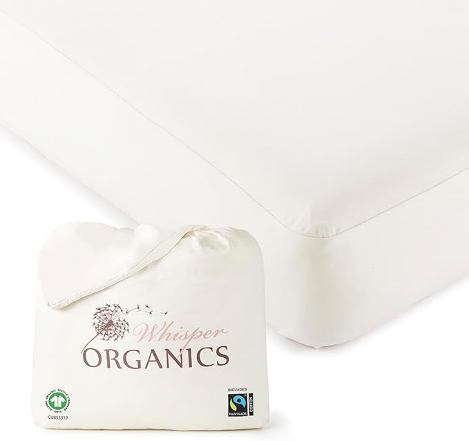 Organic Waterproof Mattress Protector Cal King - 100% Waterproof Mattress Pad with Quiet & Breathable Triple Layer Protection - Fairtrade & GOTS Certified Durable Machine Washable Design (Cal King)