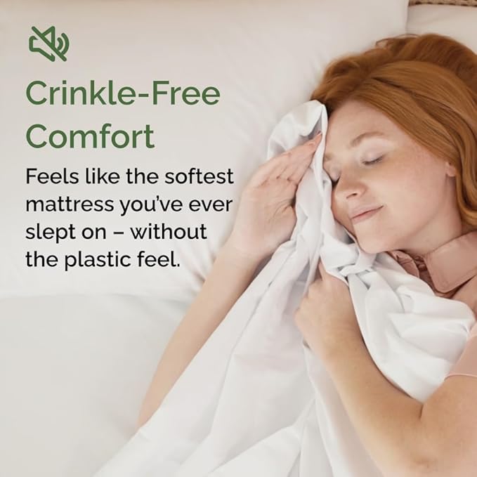 Waterproof Cooling Mattress Protector - Mattress Cover King Size Bed - Viscose Made From Bamboo - Soft, Breathable, Noiseless & Washable - Fitted Sheet Style & All Round Protection - (78" x 80") White