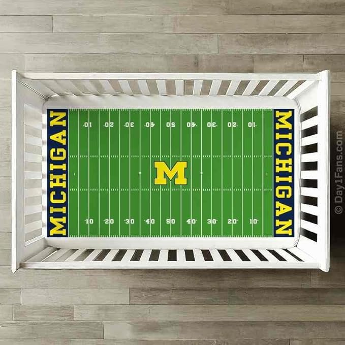 STADIUMSHEETS Day1Fans Officially-Licensed Fitted Crib Sheet (Michigan Wolverines)