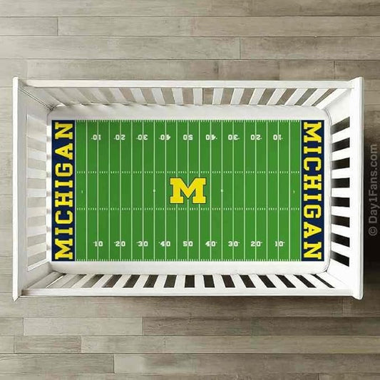 STADIUMSHEETS Day1Fans Officially-Licensed Fitted Crib Sheet (Michigan Wolverines)