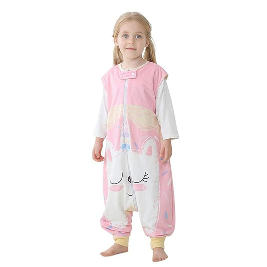 MICHLEY Toddler Sleeping Sack with Feet Newborn Infant Sleeveless Sleeping Bag 2-way Zipper Baby Wearable Blanket for Walkers,Pink Unicorn,3-5T