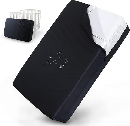 Crib Mattress Bags for Moving, Waterproof Mattress Protector Crib Size Mattress Cover for Moving and Storage, Strong Zipper, Reusable Thick Moving Supplies & Moving Bags, Black