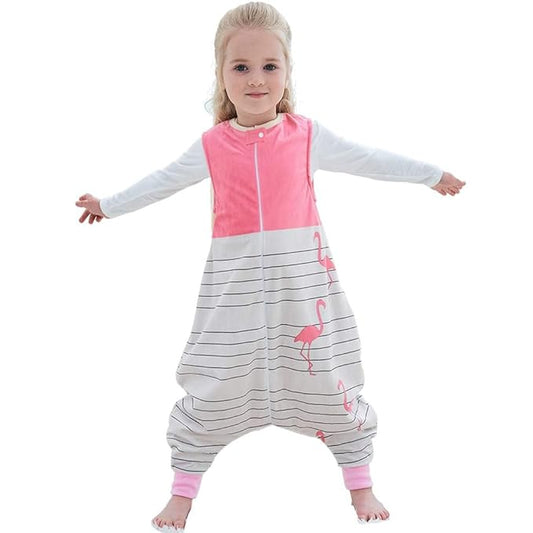 MICHLEY Toddler Sleeping Sack with Feet Newborn Infant Sleeveless Sleeping Bag 2-way Zipper Baby Wearable Blanket for Walkers,Pink Bird,5-6T