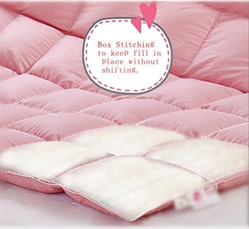 Toddler/Travel/Crib Goose Down Comforter Duvet/Blanket Multifunctional,100% Organic Cotton & Washable Unisex Kids,All Season,Pink 41x48