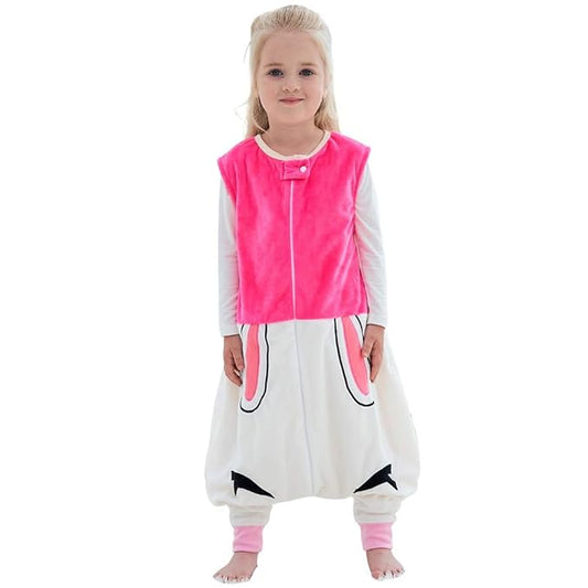MICHLEY Toddler Sleeping Sack with Feet Newborn Infant Sleeveless Sleeping Bag 2-way Zipper Baby Wearable Blanket for Walkers,Rose Red Rabbit,1-3T