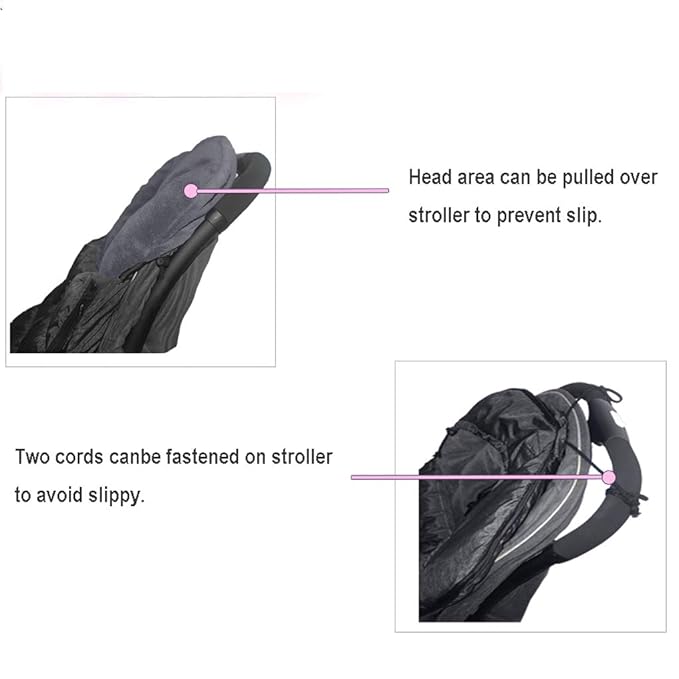 funlife German Designed Ultimate Protection Cozy Warm Waterproof Winter Baby Stroller Bunting Bag,Front Piece Removable,Multi-Function Good for 6-42M,Black