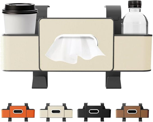 Coloday 3 In 1 Car Backseat Organizer, 2026 New Multifunctional Back Seat Car Organizer for Hold Phones, Upgrade Car Seat Back Storage Box Keep Your Ride Clean Organized (Beige)