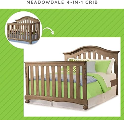 Full-Size Conversion Kit Bed Rails for Westwood Design Convertible Cribs - Solid Wood Rail - Toddler and Adult Bed Rail for Full-Size Beds - Essential Nursery and Baby Furniture (Vintage, Option 2)