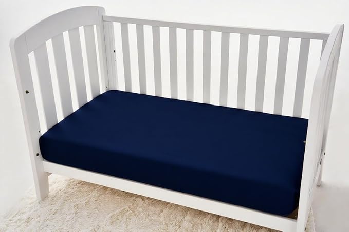 American Baby Company 2 Pack Fitted Crib Sheets 52" x 28" - Ultra Soft Microfiber Crib and Toddler Bed Sheets, Gray/Navy, Neutral for Boys & Girls