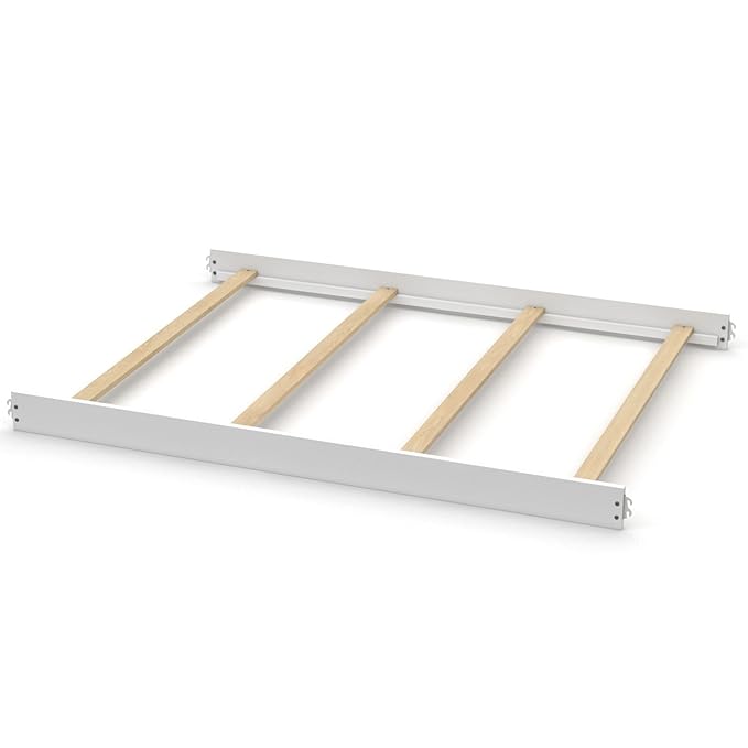 Full-Size Conversion Kit Bed Rails for Baby Appleseed and Eco-Chic Convertible Cribs - Solid Wood Rail - Toddler and Adult Bed Rail for Full-Size Beds - Nursery and Baby Furniture (White, Option 2)