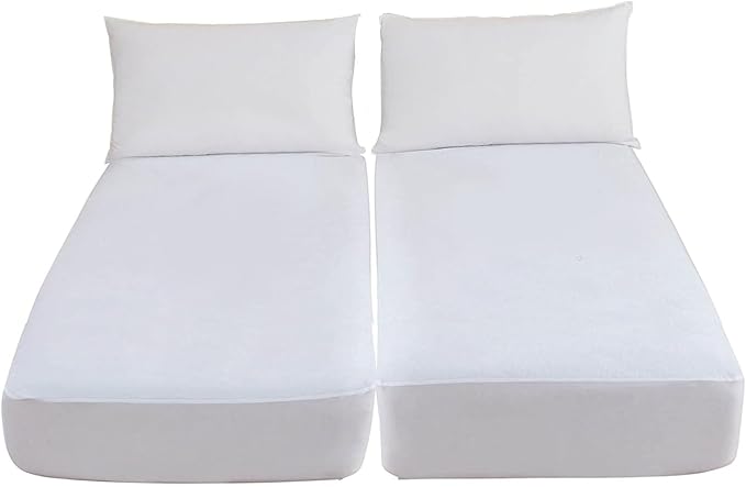 Waterproof Mattress Protectors Split California King 9" Depth, Zippered Mattress Cover Soft Breathable Encasement Great for Dorms Hotel,36"x84"x2