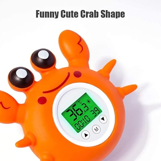 Digital Baby Bath Thermometer Baby Safety, Room Thermometer with LED Display Temperature Warning, Infant Bath Toys Floating Toy