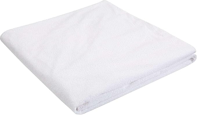 NON Sticky cotton Waterproof Terry Cotton Mattress Protector, 15" Deep Pocket Fitted Cover, Breathable Noiseless Washable, Twin 39" x 75", Solid White