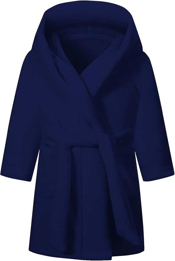 Girls Fleece Hooded Robes, Kids Soft Premium Fuzzy Bathrobe for Gifts, 2-12 Years
