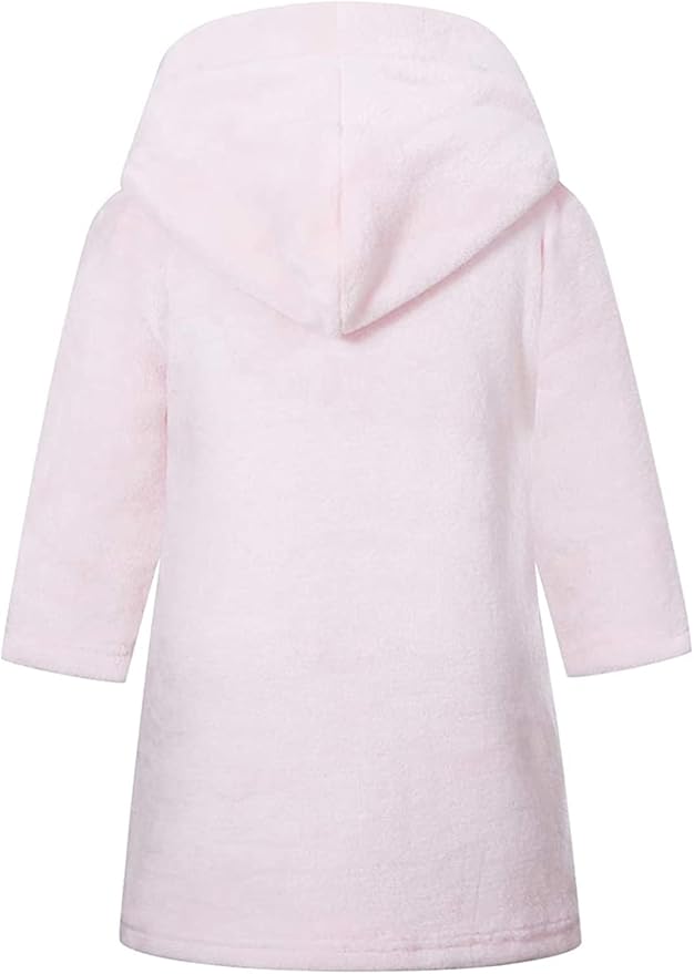 Girls Fleece Hooded Robes, Kids Soft Premium Fuzzy Bathrobe for Gifts, 2-12 Years