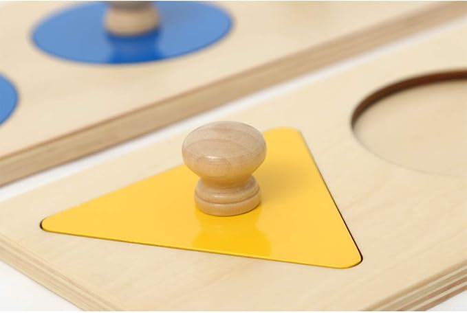 Montessori Multiple & Single Shape Puzzles - Jumbo Knob Wooden Geometry & Color Sorter for Toddlers