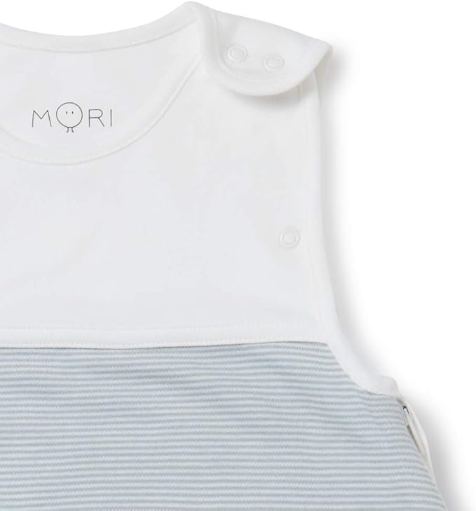 MORI Baby Unisex Premium Sleep Sack in Blue Stripe for Toddlers - 0.5 Tog Sleeping Bag - Suitable from 8.8lbs to 2 Years