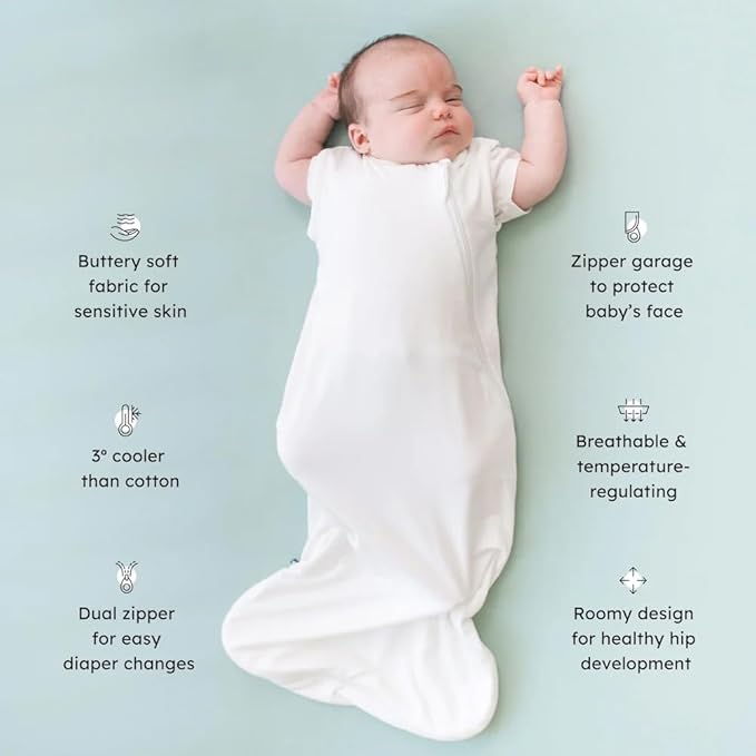 KYTE BABY Unisex Sleep Bag for Babies and Toddlers, 0.5 Tog, 97% Rayon made from Bamboo, 3% Spandex (Large, Cloud)