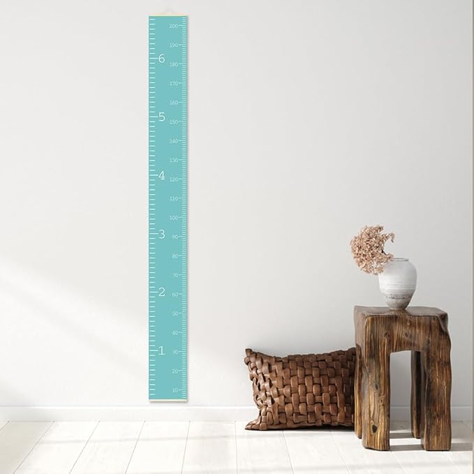 Nustila Kids Height Wall Chart Green Height Measurement for Wall Growing Chart for Childrens Room Decor- Nordic Color Print Growth Chart for Room Décor 79 x7.9 in