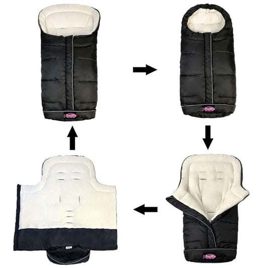 Go 3-Seasons Water Repellent Stroller Footmuff, Baby Cozy Toe Pushchair Sleeping Bag Toddler,Winter Outdoor Tour Stroller Bunting Bag