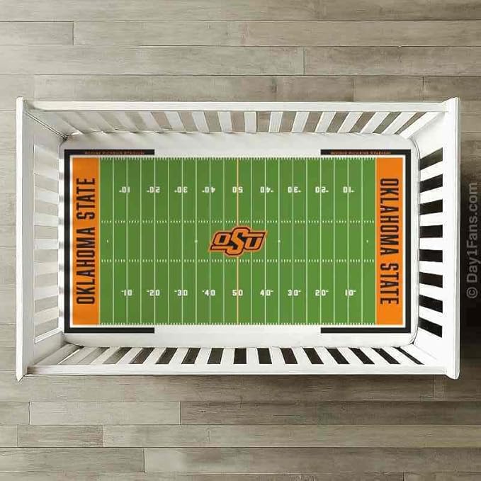 STADIUMSHEETS Day1Fans Officially-Licensed Fitted Crib Sheet (Oklahoma State Cowboys)