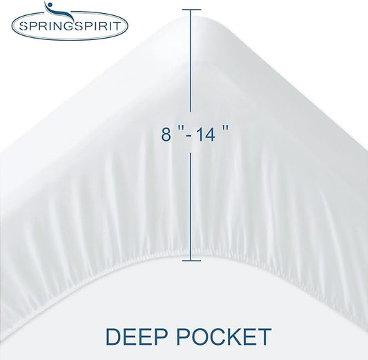 2 Pack Twin Mattress Protector Waterproof Mattress Pad Cover for Kids Soft & Breathable Noiseless Fits up -14'' Depth Skin-Friendly Machine Wash Mattress Topper Protector Twin Sheets
