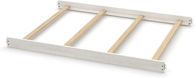 Full-Size Conversion Kit Bed Rails for Evolur Cribs - Solid Wood Crib Convertible Kit to Kids Bed - Transitional Style Rails & Easy-to-Install Child Essentials for Safety (Glazed Brushed White)