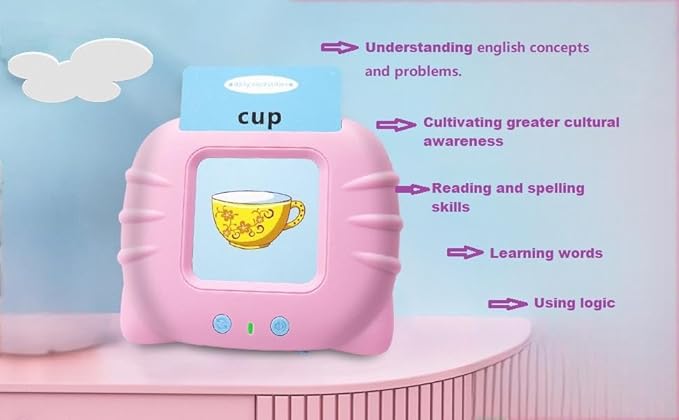 Talking Flash Cards,Kids Toddler Flash Cards with 224 Sight Words,Montessori Toys,Autism Sensory Toys,Speech Therapy,Learning Educational Gifts for Age 1+ Years Old Boys and Girls with A Dinsour Bag.